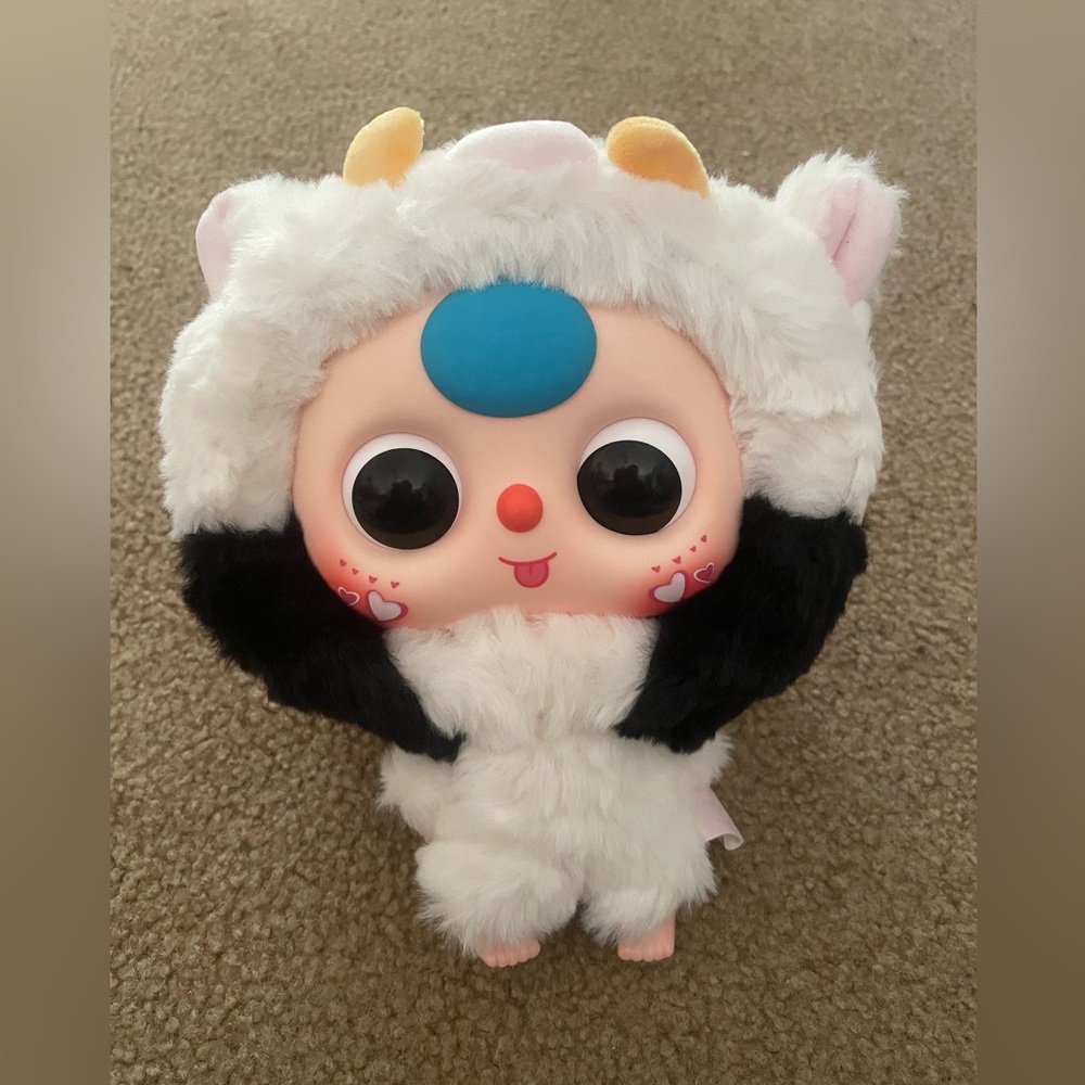 “SOLD” Baby three big head zipper bag (confirmed cow)